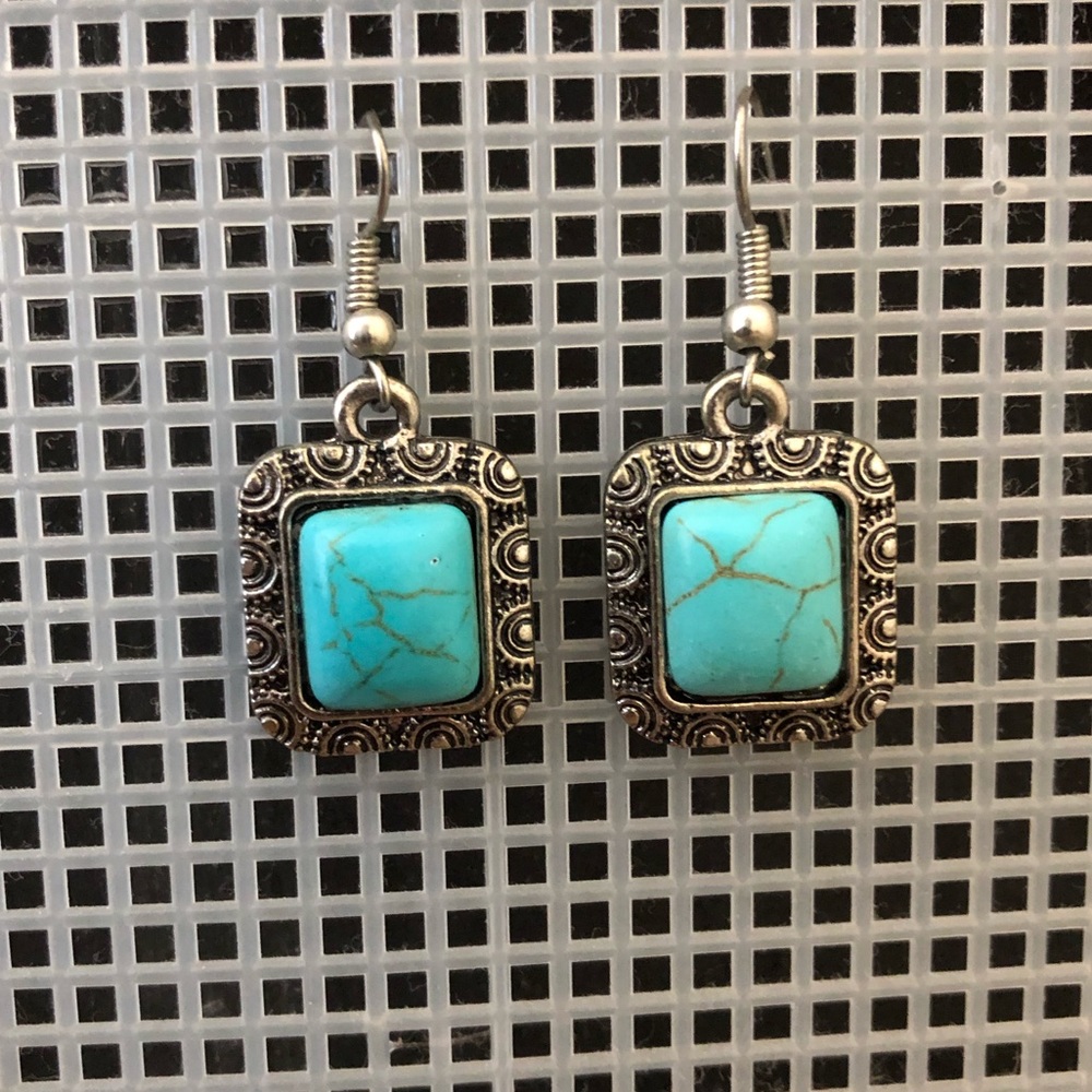 Silver and Turquoise dangling earrings